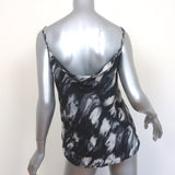 Haute Hippie Cowl Back Camisole Black Printed Silk Size Small V-Neck Tank Top