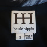 Haute Hippie Cowl Back Camisole Black Printed Silk Size Small V-Neck Tank Top