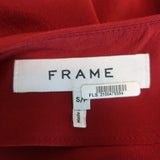 FRAME Puff Sleeve Top Olivia Lipstick Red Silk Size Small Button-Up Blouse