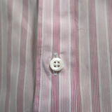 Gucci Long Sleeve Button Down Shirt Pink/Red Striped Cotton Size 43 / 17