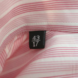 Gucci Long Sleeve Button Down Shirt Pink/Red Striped Cotton Size 43 / 17