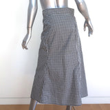 A.L.C Gingham Midi Skirt Abigail Black & White Cotton Size 6