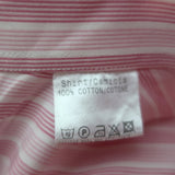 Gucci Long Sleeve Button Down Shirt Pink/Red Striped Cotton Size 43 / 17