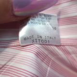 Gucci Long Sleeve Button Down Shirt Pink/Red Striped Cotton Size 43 / 17