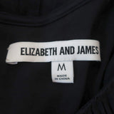 Elizabeth and James Pleated Blouse Grove Navy Size Medium Long Sleeve Top