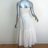 Joie Midi Dress Jailene White/Gold Metallic-Striped Cotton Size Extra Small