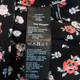The Kooples Half-Zip Tank Top Black Floral Print Silk Size Extra Small