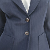 James Jeans Cured by Seun Pinstripe Blazer Navy Wool Size Small