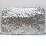 Anya Hindmarch Valorie Glitter Clutch Silver Small Evening Bag