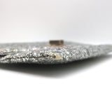 Anya Hindmarch Valorie Glitter Clutch Silver Small Evening Bag