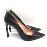 Lanvin Pearl Pumps Black Leather Size 36 Pointed Toe Heels