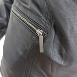 Vince Funnel Neck Leather Moto Jacket Black Size Medium NEW