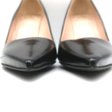 Lanvin Pearl Pumps Black Leather Size 36 Pointed Toe Heels