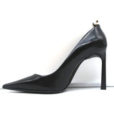 Lanvin Pearl Pumps Black Leather Size 36 Pointed Toe Heels