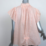 Trovata Birds of Paradis Carla Blouse Cerise Ditsy Floral Print Size Small NEW