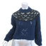 SEA Eyelet-Inset Sweater Navy Alpaca-Wool Size 2 Mock Neck Pullover