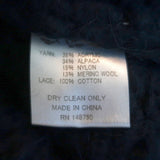 SEA Eyelet-Inset Sweater Navy Alpaca-Wool Size 2 Mock Neck Pullover