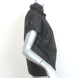A Shirt Thing Stella Blouse Black Metallic Stripe Size Medium Short Sleeve Top