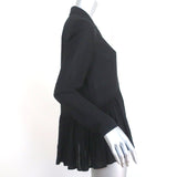 Tibi Peplum Blouse Savanna Black Crepe Size 6 Long Sleeve Button Up Top