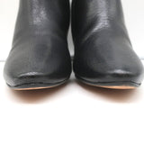 Chloe Beckie Gold-Trim Ankle Boots Black Leather Size 36.5 Mid-Heel Booties