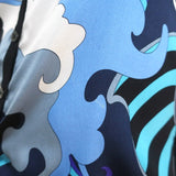 Emilio Pucci Printed Silk-Front Cardigan Navy Stretch Knit