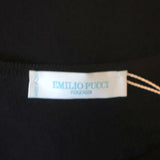 Emilio Pucci Printed Silk-Front Cardigan Navy Stretch Knit
