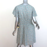 Trovata Birds of Paradis Button-Up Dress Blue/White Floral Print Size Medium NEW