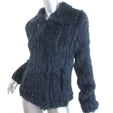 Marc by Marc Jacobs Rabbit Fur Jacket Karina Deep Indigo Size Medium