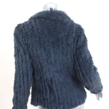 Marc by Marc Jacobs Rabbit Fur Jacket Karina Deep Indigo Size Medium