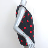 Michael Kors Collection Polka Dot Blouse Navy/Red Size 4 Sleeveless Top NEW