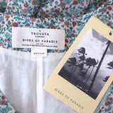 Trovata Birds of Paradis Button-Up Dress Blue/White Floral Print Size Medium NEW