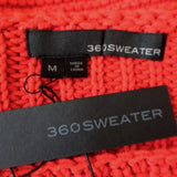 360 Sweater Emilia Red Cotton Knit Size Medium Lace-Up Side Pullover NEW - Celebrity Owned
