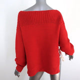 360 Sweater Emilia Red Cotton Knit Size Medium Lace-Up Side Pullover NEW - Celebrity Owned