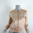 3x1 Bomber Jacket Champagne Floral Embroidered Satin Size Small