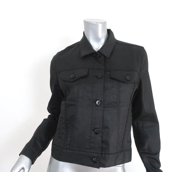 Black coated 2024 denim jacket