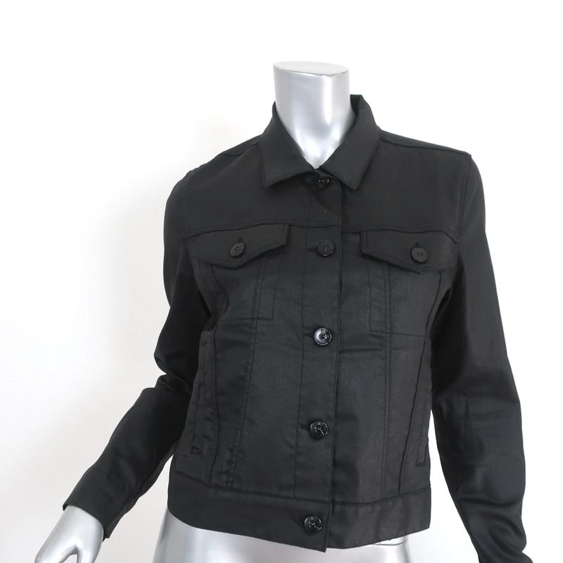 3x1 Coated Denim Jacket Black Stretch Cotton Size Medium - Celebrity Owned