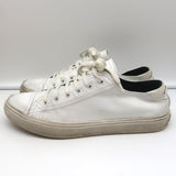 Saint Laurent Cap Toe Low Top Sneakers White Leather Size 40.5