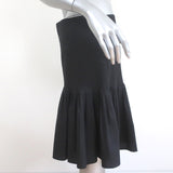 Burberry Pleated Skirt Black Pintucked Cotton Size US 8