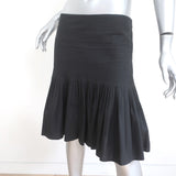 Burberry Pleated Skirt Black Pintucked Cotton Size US 8