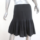 Burberry Pleated Skirt Black Pintucked Cotton Size US 8