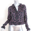 Magda Butrym Ruffle Blouse Toluca Black Floral Print Size US 4 Long Sleeve Top