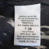 Lanvin Alber Elbaz Blouse Black Animal Print Silk Size 38 Long Sleeve Top
