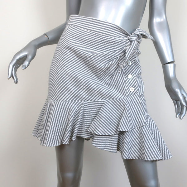 Louis Vuitton Mixed Stripes Tiered Mini Skirt BLACK. Size 34