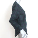 Isabel Marant Etoile Henley Shirt Navy/Green Plaid Size 40 Long Sleeve Top