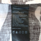 Zimmermann Puff Sleeve Midi Dress Juniper Brown Zebra Print Linen Size 0