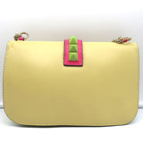 Valentino Glam Lock Rockstud Medium Flap Bag Green & Pink Leather Crossbody