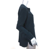 Vince Henley Blouse Navy Silk Size 10 Long Sleeve Top