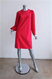 Gucci Pleated-Sleeve Shift Dress Magenta Silk & Stretch Crepe Size Medium available at CelebrityOwned.com img_1