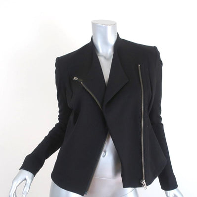 HELMUT Helmut Lang Moto Jacket Hammer Black Stretch Ponte Knit Size Small available at CelebrityOwned.com img_2