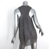 HELMUT Helmut Lang Top Breeze Gray Crinkled Chiffon Size Small Sleeveless Blouse available at CelebrityOwned.com img_5